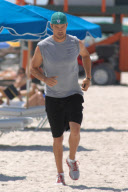 Josh Duhamel hits the Beach for a Workout