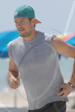 Josh Duhamel hits the Beach for a Workout