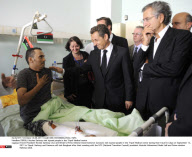TRIPOLI: Nicolas Sarkozy visit injured people in the Tripoli Medical center
