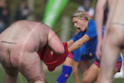 The Dunedin-based Nude Blacks V the Spanish Conquistadores  in an 'unofficial' curtain raiser to the Rugby World Cup match between Argentina and England in Dunedin.  New Zealand,