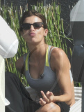 Elisabetta Canalis Eats Lunch Outside 