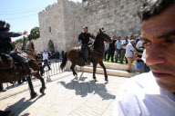 Zusammenstösse zwischen israelischen Streitkräften und Muslime vor dem Damaskus Tor in Jerusalem