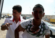 Zusammenstösse zwischen palästinensischen Jugendlichen und israelischen Soldaten am Qalandia Checkpoint im Westjordanland
