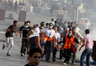 Zusammenstösse zwischen palästinensischen Jugendlichen und israelischen Soldaten am Qalandia Checkpoint im Westjordanland