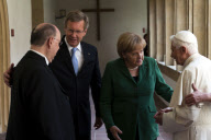 Ökumene beim Papstbesuch: Papst Benedikt XVI im Augustinerkloster in Erfurt