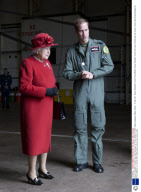 Queen Elizabeth II shown Sea King helicopter by Prince William at RAF Valley, Anglesey, Wales, Britain - 01 Apr 2011