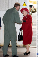 Queen Elizabeth II shown Sea King helicopter by Prince William at RAF Valley, Anglesey, Wales, Britain - 01 Apr 2011