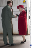 Queen Elizabeth II shown Sea King helicopter by Prince William at RAF Valley, Anglesey, Wales, Britain - 01 Apr 2011