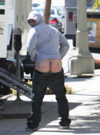 Alex Pettyfer gets cheeky on set