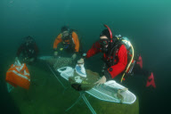 Extreme underwater ironing, National Dive and Activity Centre, Chepstow, Britain - 01 Oct 2011