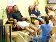 Dr. Conrad Murray Visits the Salon for a Pedicure