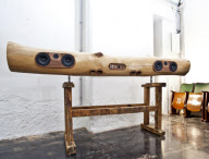 iTree - A iPod and iPhone docking station made out of a tree trunk, Graz, Austria - Sep 2011
