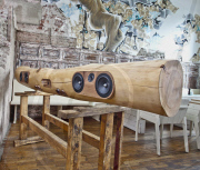 iTree - A iPod and iPhone docking station made out of a tree trunk, Graz, Austria - Sep 2011