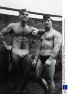 SEAN CONNERY WITH WRESTLER CHOPPER HOWLETT - 1950s