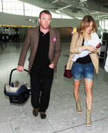 EXC GUY RITCHIE AND JACQUI AINSLEY SPOTTED  WITH THEIR BABY
