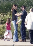 Tom, Katie and Suri Meet Up on the Set of "One Shot"