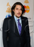 John Mayer arrives at pre-Grammy gala honoring David Geffen in Beverly Hills, California