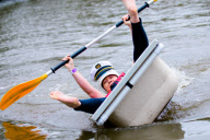 World Bathtubbing Championships,  Abernant boating lake near Llanwrtyd Wells, Powys, Wales, Britain - 09 Oct 2011