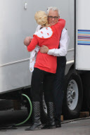 ** NO WEB USE **  *EXCLUSIVE* January Jones brings Xander to work