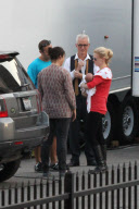 ** NO WEB USE **  *EXCLUSIVE* January Jones brings Xander to work