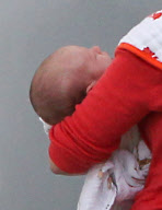 ** NO WEB USE **  *EXCLUSIVE* January Jones brings Xander to work