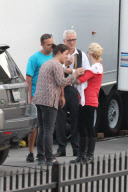 ** NO WEB USE **  *EXCLUSIVE* January Jones brings Xander to work