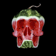 Human skulls carved out of fruit and vegetables, Moscow, Russia - 03 Oct 2011