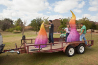 Colourful Sculptures made from Crayons, Nashville, America  - Oct 2011