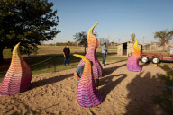 Colourful Sculptures made from Crayons, Nashville, America  - Oct 2011