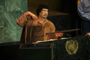 Muammar Qaddafi addresses the UN