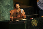 Muammar Qaddafi addresses the UN
