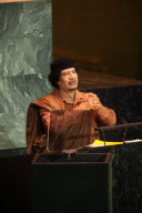 Muammar Qaddafi addresses the UN