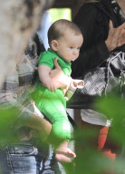 Natalie Portman Takes Baby Aleph to a Friends House