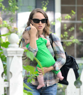 Natalie Portman Takes Baby Aleph to a Friends House