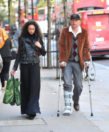 TENNIS ACE BORIS BECKER LIMPS FROM ONE DESIGNER BOUTIQUE TO THE NEXT IN CRUTCHES AS HE BROKE HIS ANKLE SHOPPING IN CHELSEA