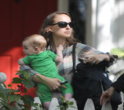 Natalie Portman Brings Baby Aleph to Visit a Friend