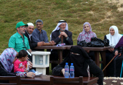Released prisoners celebrate on Gaza beach