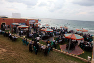 Released prisoners celebrate on Gaza beach