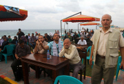 Released prisoners celebrate on Gaza beach
