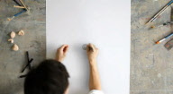 Artists draws masterpieces using one line, Singapore - Oct 2011