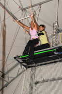 Padma Lakshmi And Friends Go For a Trapeze Lesson
