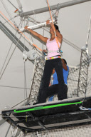 Padma Lakshmi And Friends Go For a Trapeze Lesson
