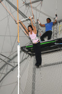 Padma Lakshmi And Friends Go For a Trapeze Lesson
