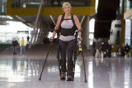 European launch of 'Ekso' bionic exoskeleton, London, Britain - 21 Oct 2011