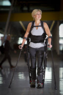European launch of 'Ekso' bionic exoskeleton, London, Britain - 21 Oct 2011