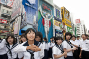 Girls in school uniforms