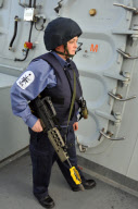 Royal Navy and Royal Marines beach assault and anti piracy boarding training at Browndown, Hampshire, Britain - 27 Oct 2011