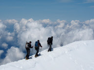 Tent appears to have been pitched on a cloud on Mt. Blanc, Chamonix, France - 17 Oct 2011