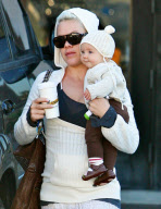 Pink and Baby Willow Match in White while Grabbing Coffee