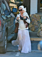 Pink and Baby Willow Match in White while Grabbing Coffee